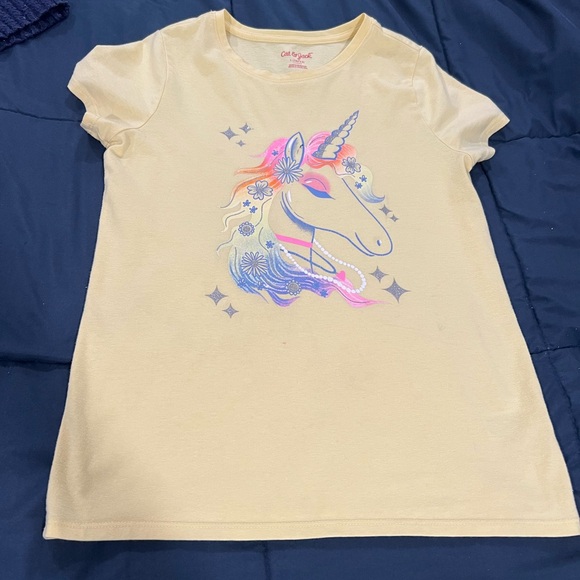 Cat & Jack Yellow Unicorn Graphic Tee - Picture 1 of 6